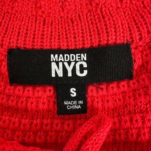 Madden NYC Red Lace Up Crochet Dress Adjustable Back Tie Up Front Size S - Picture 4 of 7